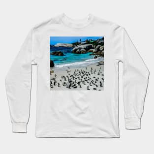 African Penguins at the beach Long Sleeve T-Shirt